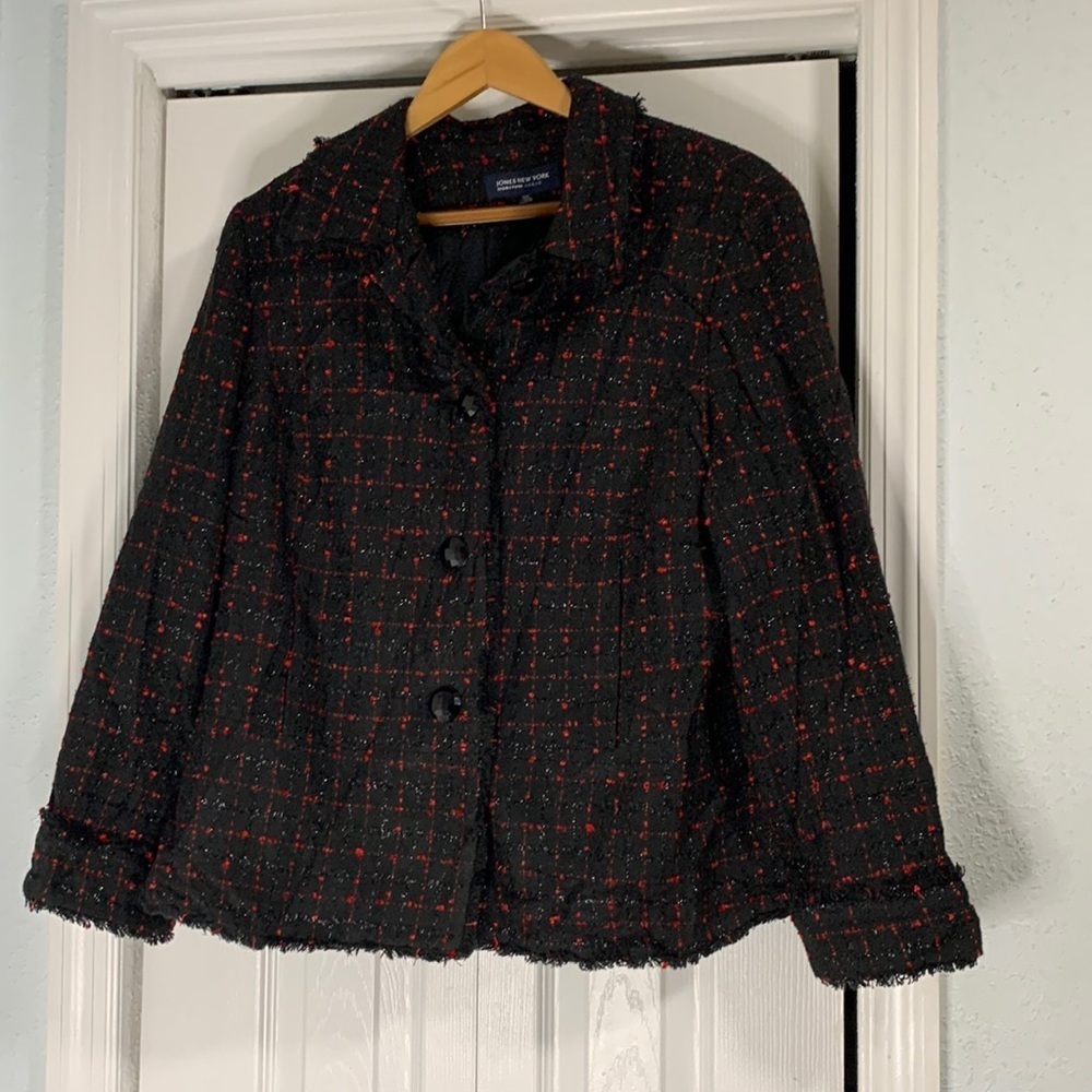 Jones New York Black and Red Jacket 16W​​